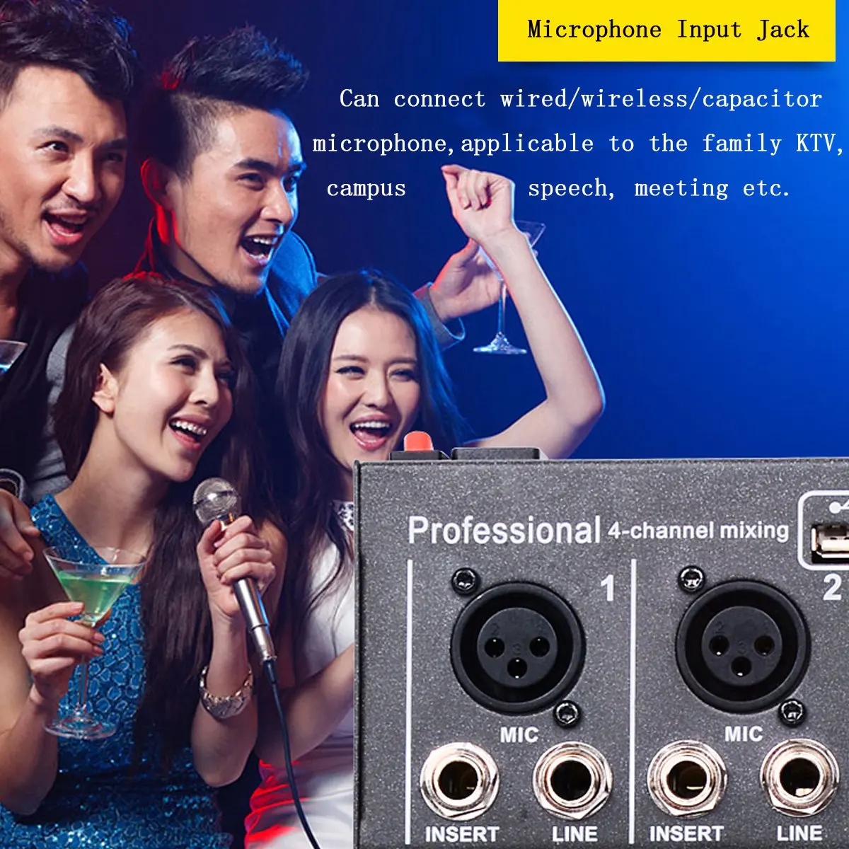 Штепсельная Вилка европейского стандарта мини Портативный микшер с Usb Dj