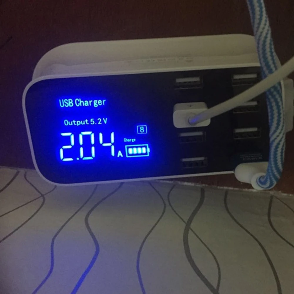 Новое поступление 40 Вт настольный 8 usb портов ЖК дисплей быстрая зарядка док