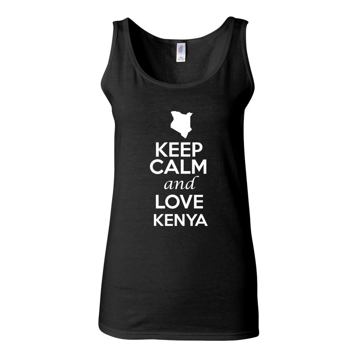 Молодежный патриотический Топ без рукавов в стиле Keep Calm And Love Kenya Country 1269|Футболки|