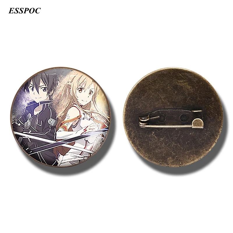 Аниме меч искусство онлайн Брошь булавка Kirigaya Kazuto Yuuki Asuna фигурка значок
