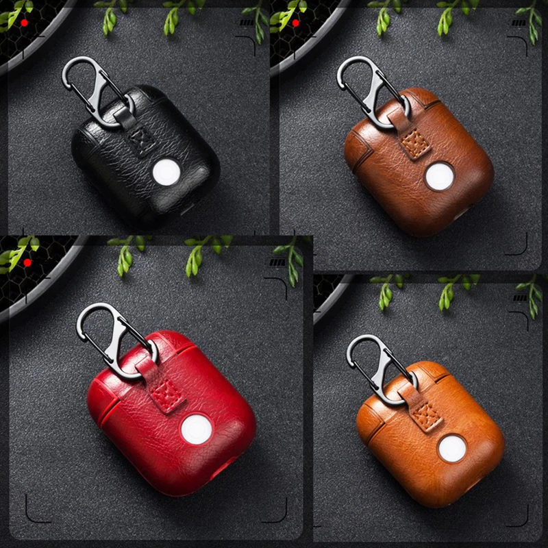 Фото For AirPods Genuine Leather Shock Proof Protective Case Sleeve Skin Cover With Metal Buckle Wireless Headphone Charging Box Электроника For AirPods Genuine Leather Shock Proof Protective Case Sleeve Skin Cover With Metal Buckle Wireless Headphone Charging Box Электроника