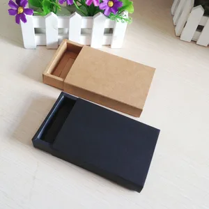 50pcslot free shipping gift box retail black kraft paper drawer box gift craft power bank packaging cardboard boxes free global shipping