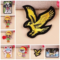 cartoon wolf stickers animal cartoon golden eagle patch iron on badge patches girl embroidered fortune cat patch clothes cloth
