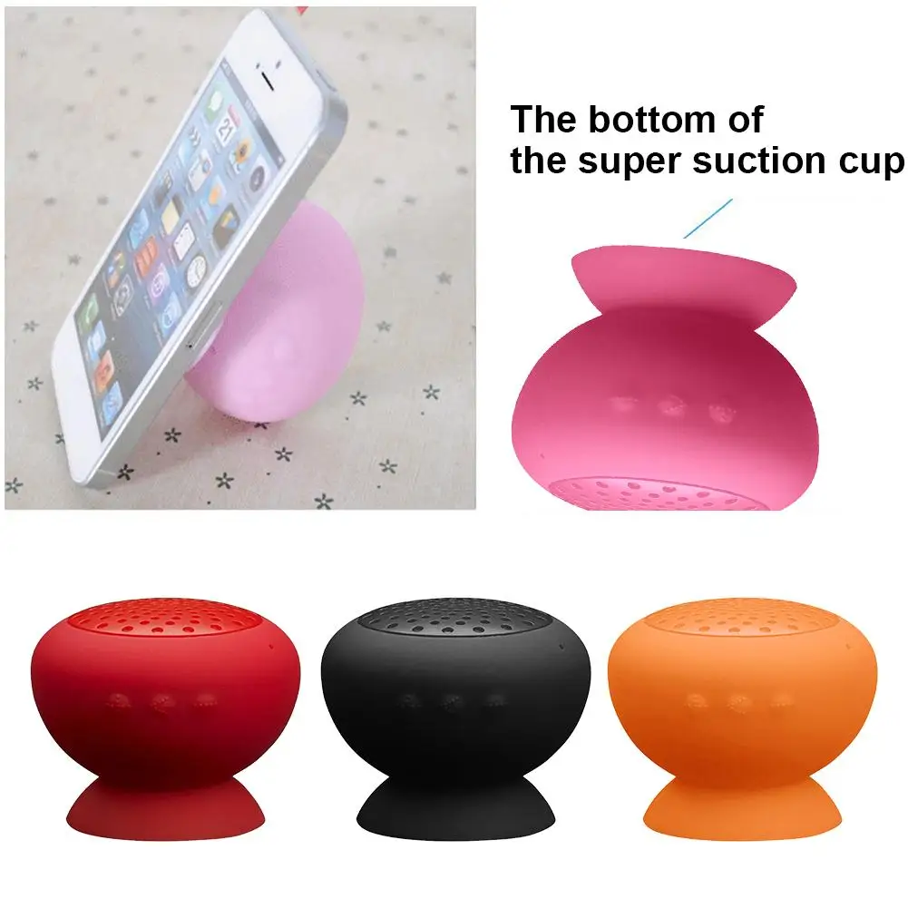 Bluetooth Speaker Waterproof Micro USB Silicone Handsfree Microphone Mic Suction Wireless MP3 Player Phone Holder | Электроника