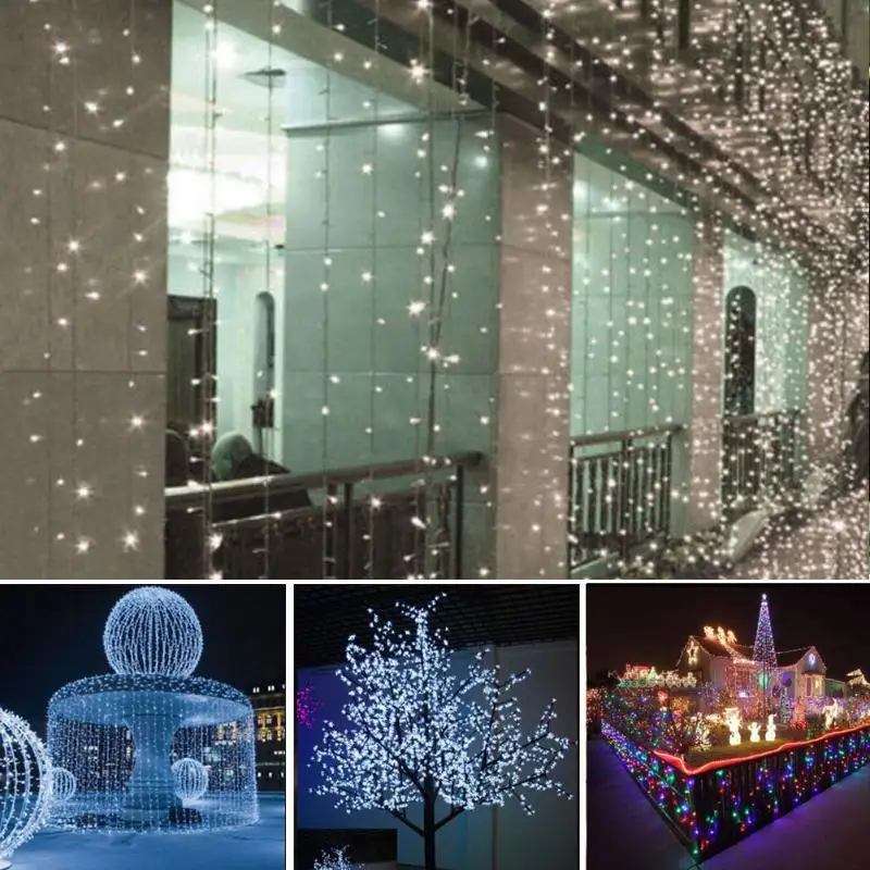 10 м световые струны наружная Солнечная энергия Сад медный провод 100 светодиодная