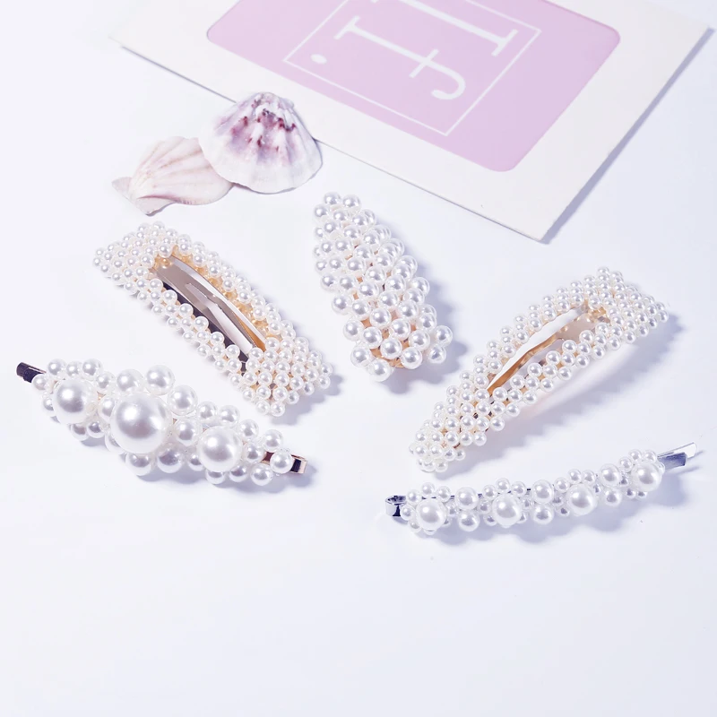 2021 Новая мода ручной работы с отделкой жемчугом золотом Цвет натуральные волосы