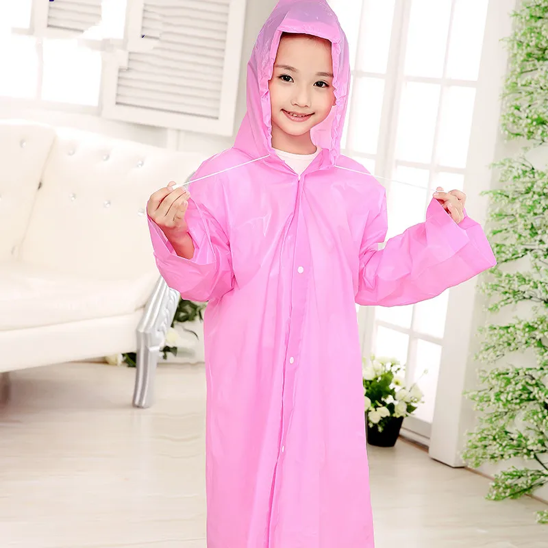 Age 6~13 Kids student raincoat Hooded Jacket children Girls boys Rain coat Poncho Raincoat Cover Long transparent Rainwear | Дом и сад