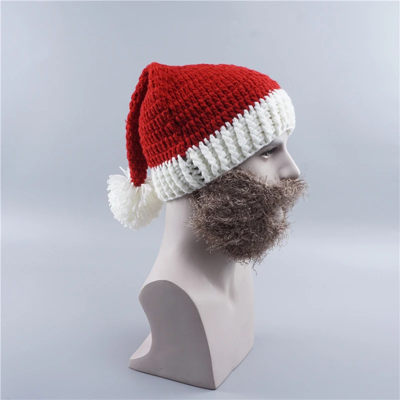IANLAN Unisex Halloween/Christmas Funny Santa Claus Hats Winter Casual Caps Beard Style Mask Beanies for Men Women IL00197 | Аксессуары