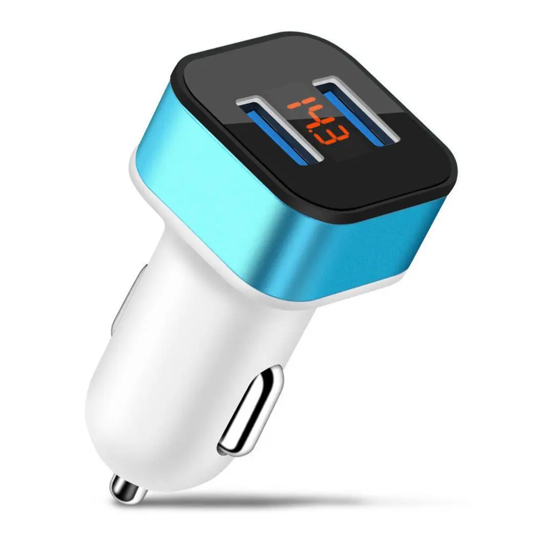3.1A двойной USB быстрая зарядка автомобильное зарядное устройство LCD стильный