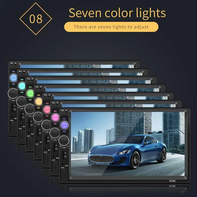 7-дюймовый многофункциональный сенсорный экран Bluetooth MP5 Card Machine 2 Din автомобильное