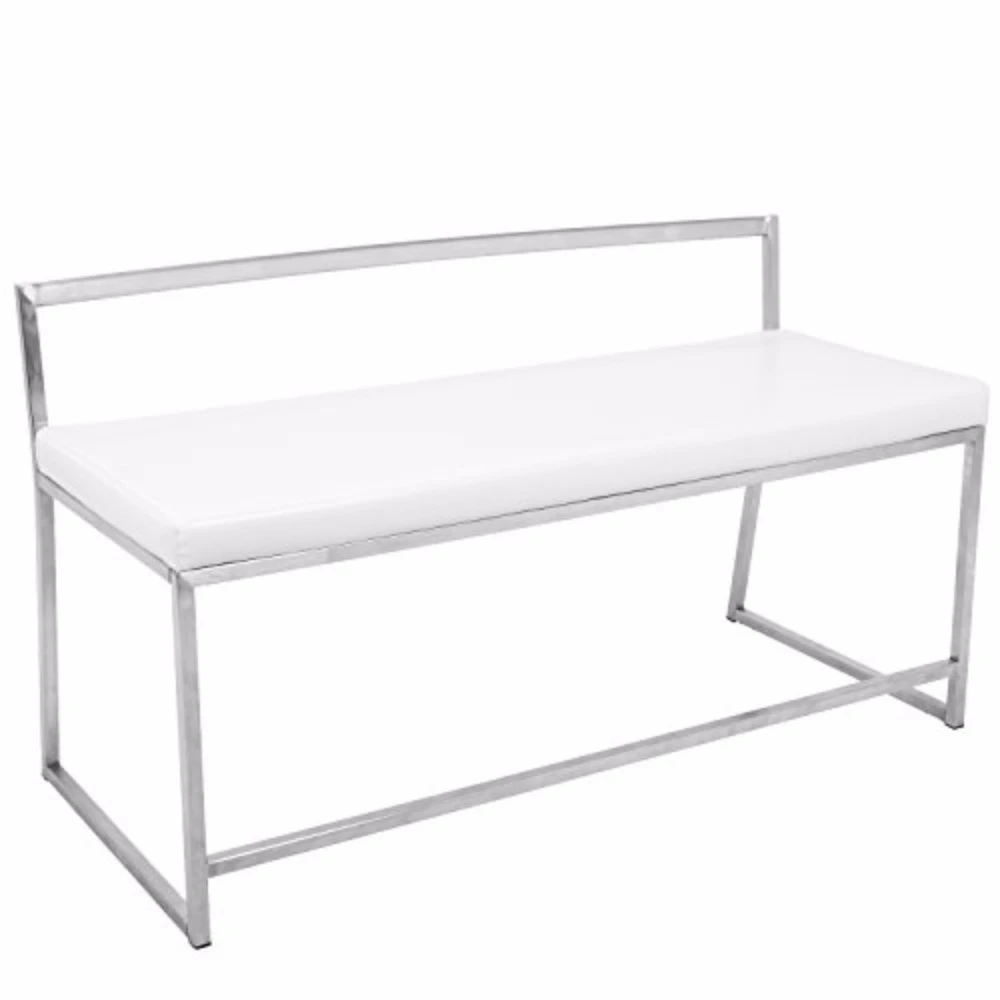Современная столовая Fuji/Прихожая Bench in White by LumiSource|Стулья для гостиной| |