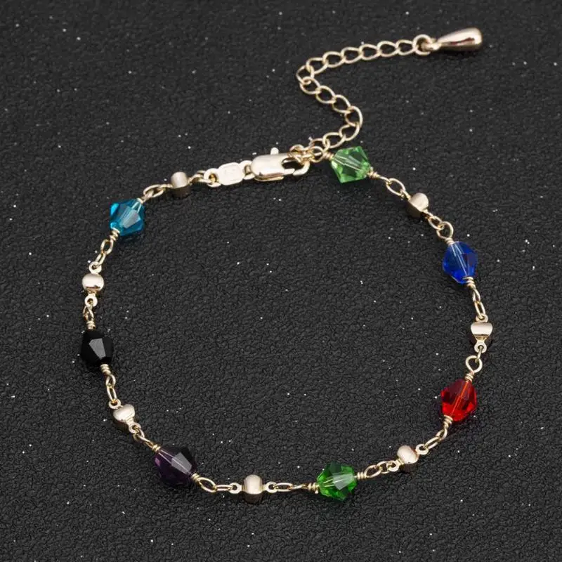 2019 New Simple Fashion Zircon Colorful Anklets Foot Chain Bracelet Women Jewelry Pendants For Girl And Gift | Украшения и
