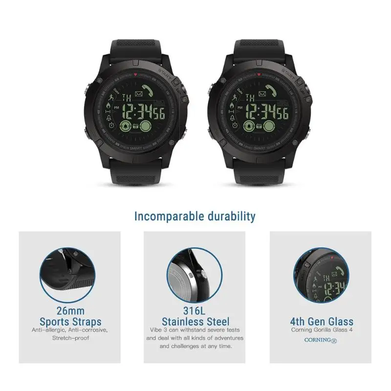 Новые флагманские прочные Смарт часы Zeblaze VIBE 3 33 месяца в режиме ожидания 24 часа