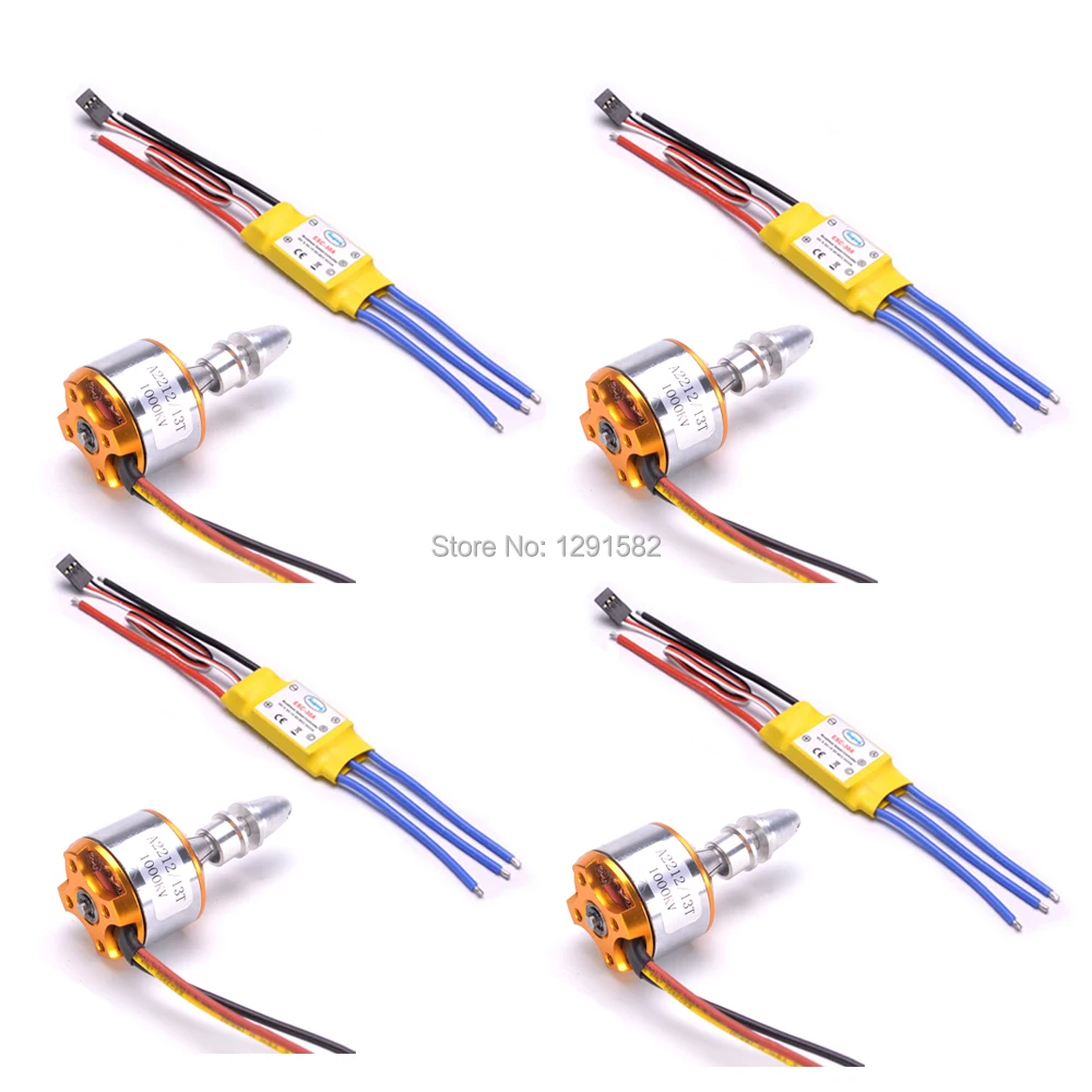 Бесщеточный двигатель 4 x 30A ESC + XXD A2212 2212 1000KV синий пропеллер 4x1045 для