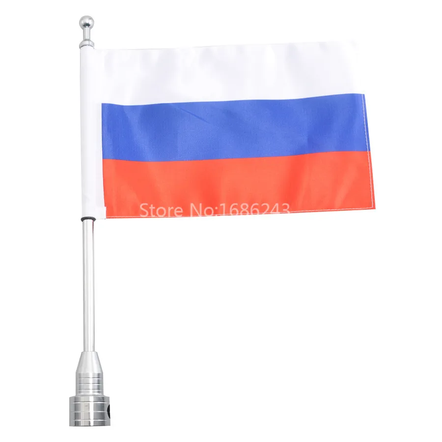 Motocycle Flag Side Mount Fits For Harley Touring Road King Glide FLHT Luggage Rack Vertical Russian +Pole | Автомобили и