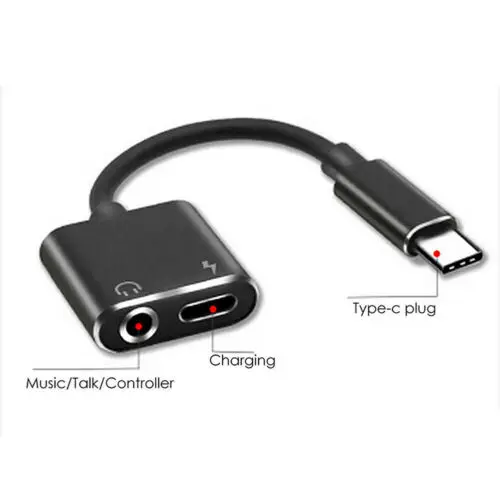 Адаптер для зарядки и наушников 2 в 1 Type C на 3 5 мм разъем Aux аудио USB кабель|Адаптеры