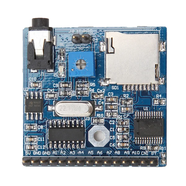 1 шт. плата модуля распознавания голоса CLAITE MP3/WAV напоминания для платы Arduino DC 5 В 9