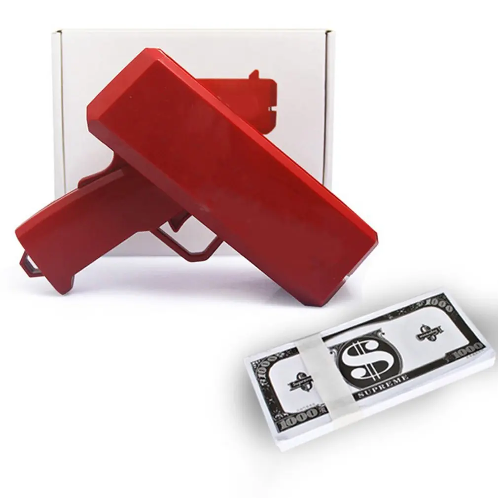 Наличные пушечный спрей деньги пистолет дождь игрушка косы для банкнот