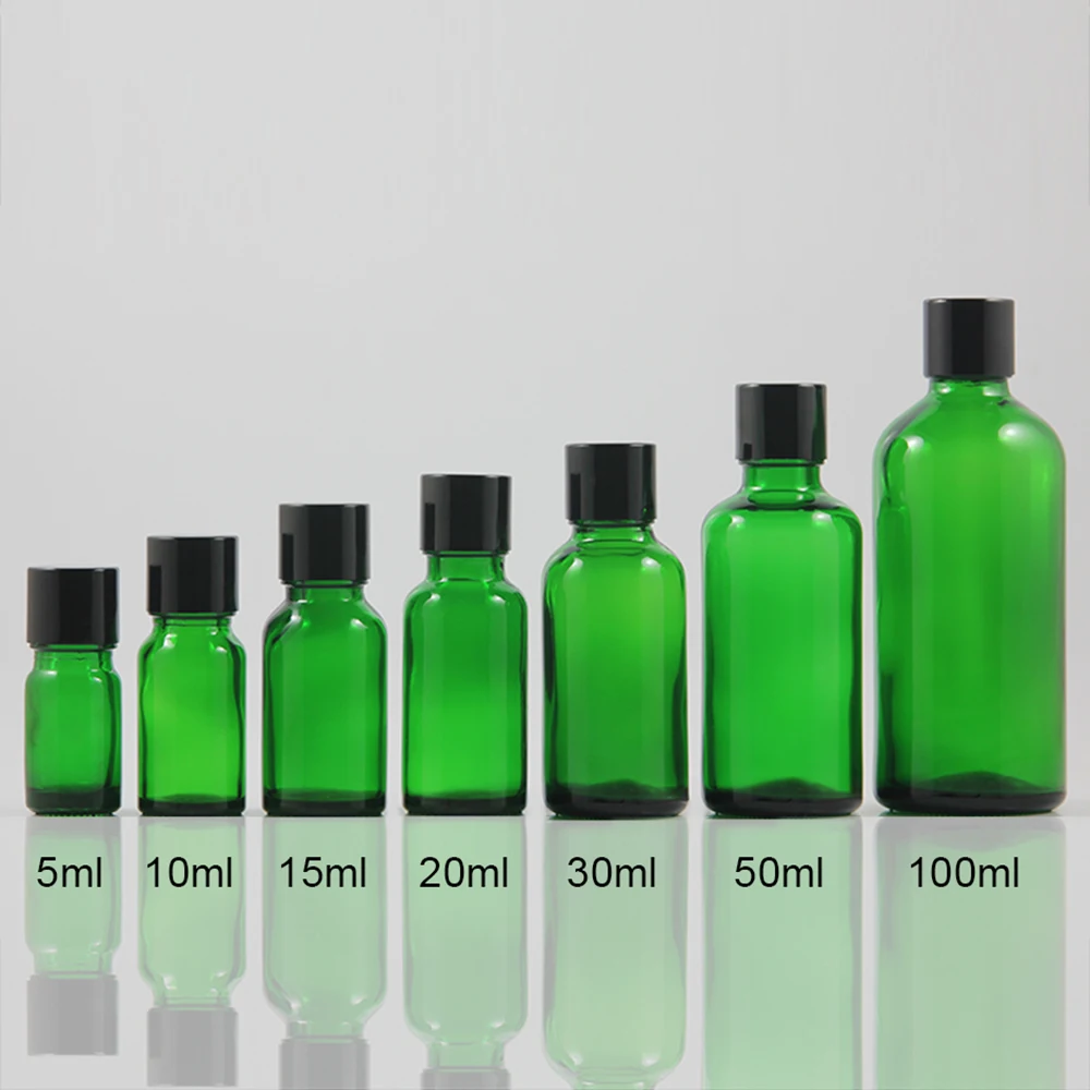 Hot sell glass vial green essential oil cotainer dropper bottle 10ml portable cosmetic bottle