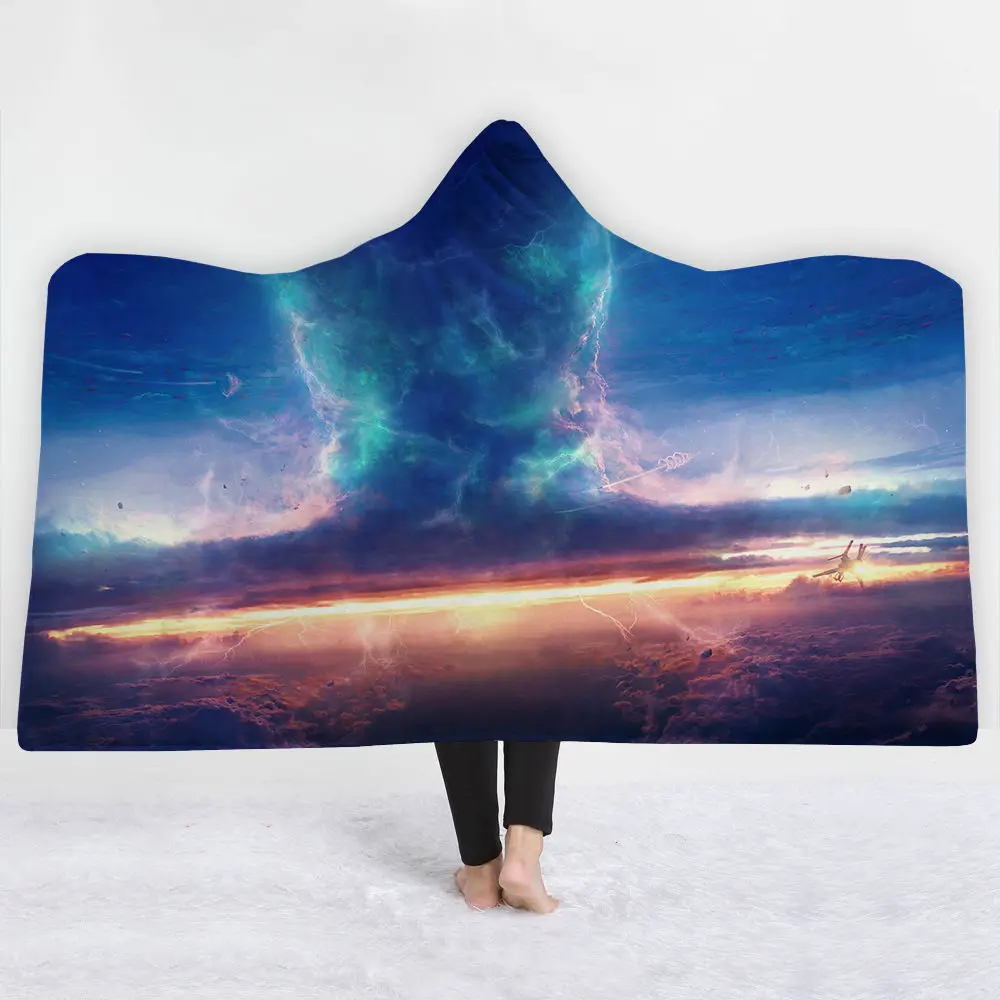 3d Galaxy Stars печатное детское одеяло с капюшоном для взрослых теплое носимое