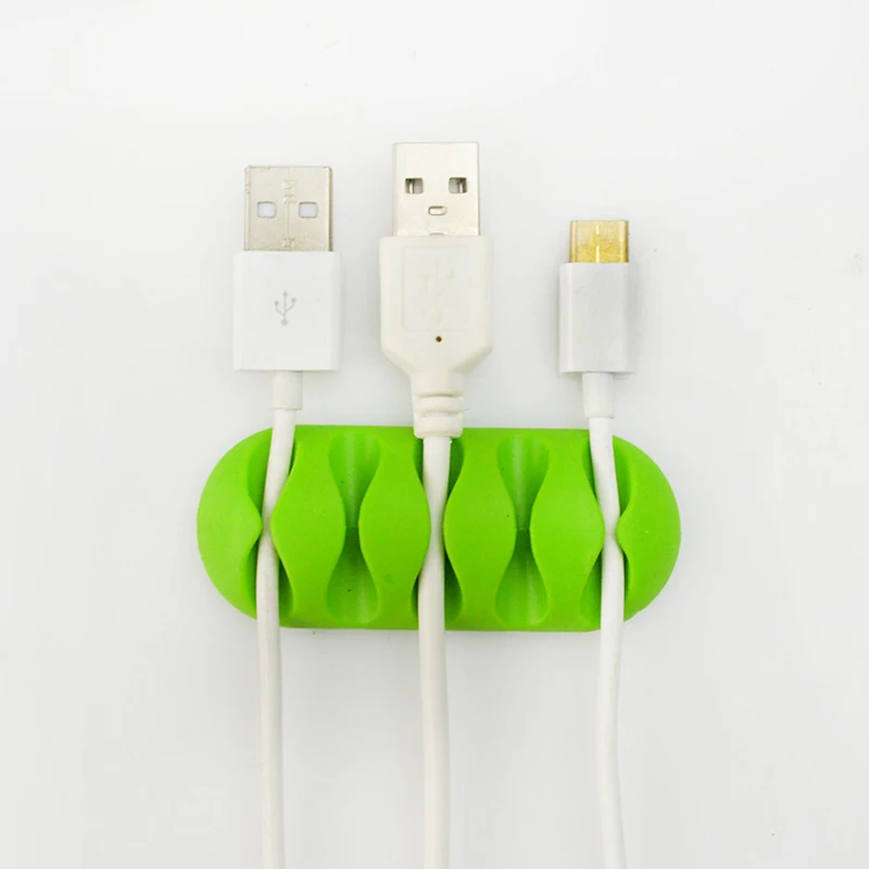 1PCS Five Holes Cable Holder Protector Management Device Organizer Desktop Plug Silicone Wire Retention Clips Power Cord Winder |