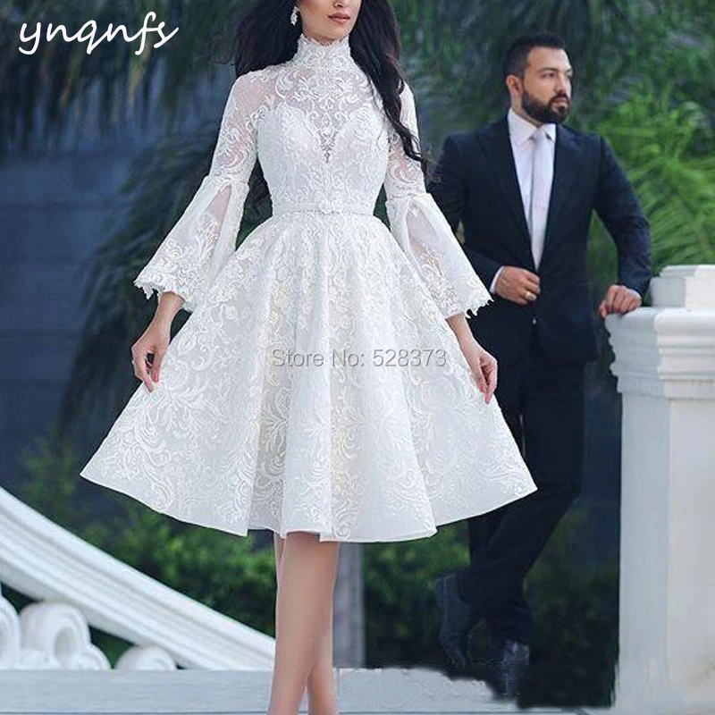 YNQNFS C25 элегантное винтажное кружевное платье длиной до колена abendkleider Robe Soiree Дубай