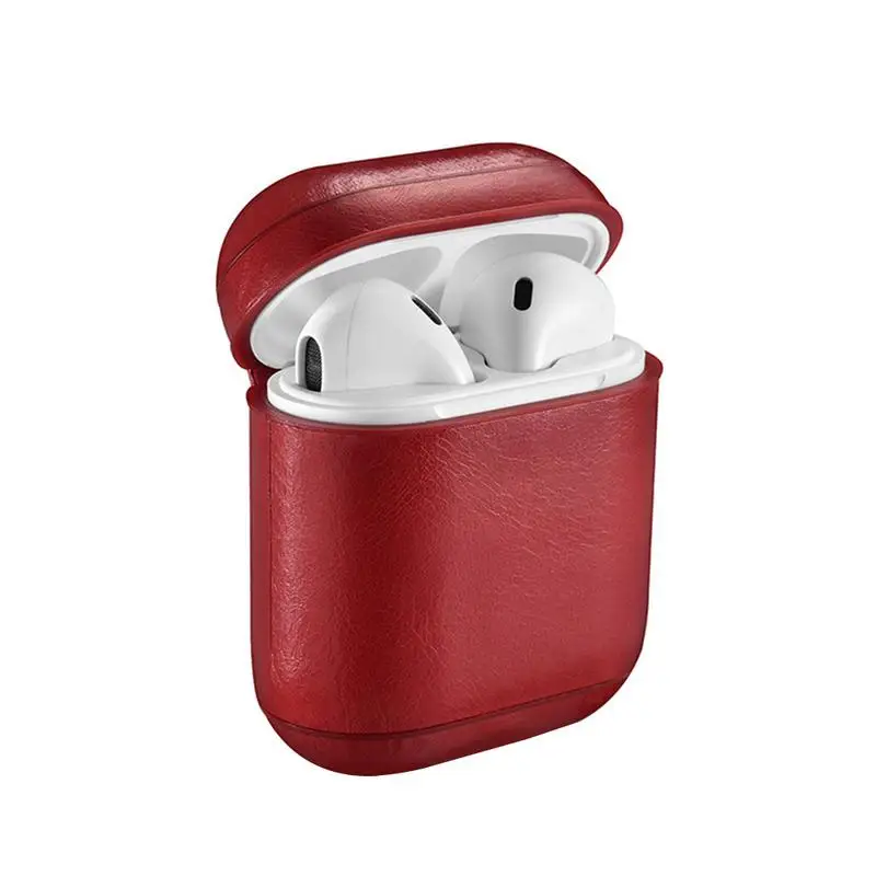 Беспроводной Bluetooth чехол для наушников Xiaomi Apple AirPods натуральная кожаная гарнитура
