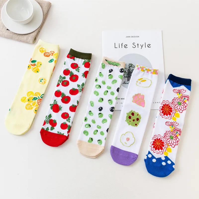 PEONFLY женские носки Harajuku мультфильм кролик Одуванчик морковь Боярышник вишня