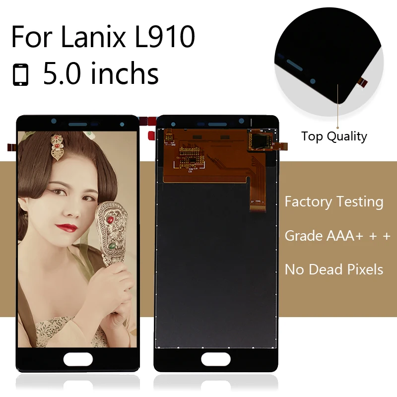 Для Lanix llium L910 ЖК дисплей с кодирующий преобразователь сенсорного экрана в сборе
