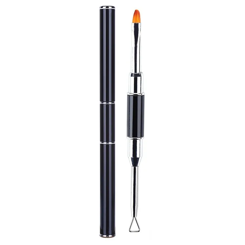 Blueness Black Unloading Nails Extension Gel Brush Dual Use Planer Striping Manicure Tools Professionals Nail Supplies | Красота и