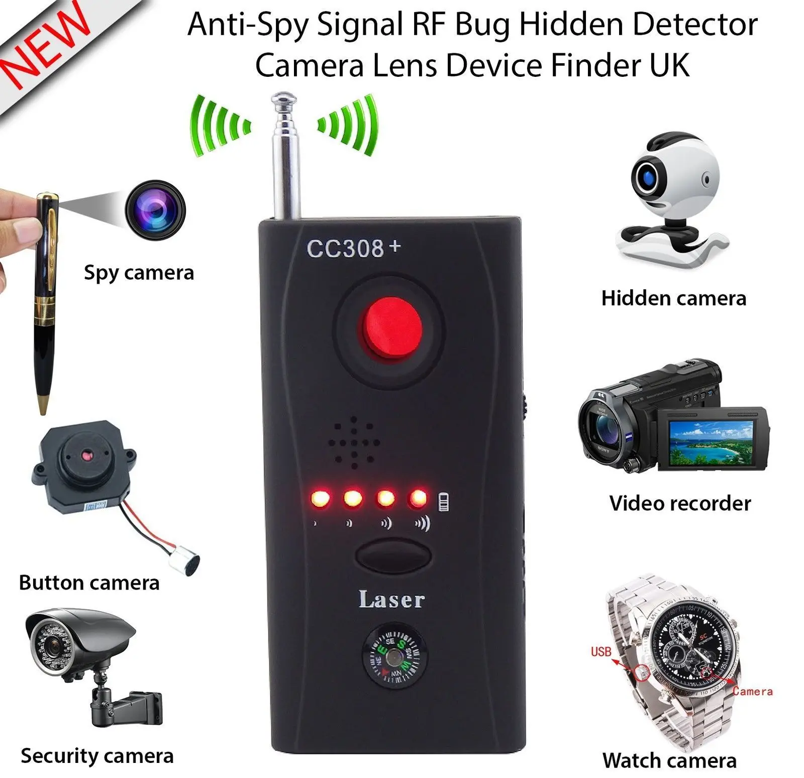 Горячая 2019 анти шпионский детектор скрытая камера GSM аудио ошибка Finder GPS сигнал RF