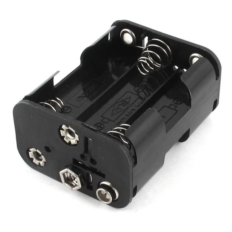 Двусторонняя пружина 6x1 5 V AA держатель батареи Чехол-коробка черный контейнер для