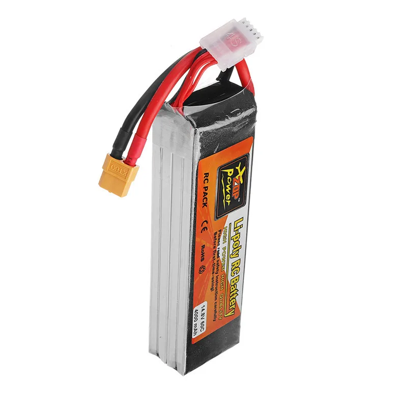 ZOP POWER 14.8V 4000mAh 60C 4S Rechargeable Lipo Battery With XT60 Plug For Eachine QX65 5.8G 48CH 700TVL RC Models | Игрушки и хобби