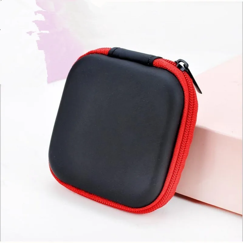 80*80*30mm Square EVA Earphone Holder Case Mini Zipper Headset Bluetooth Earbuds Memory Card USB Cable Storage Bag Box | Дом и сад