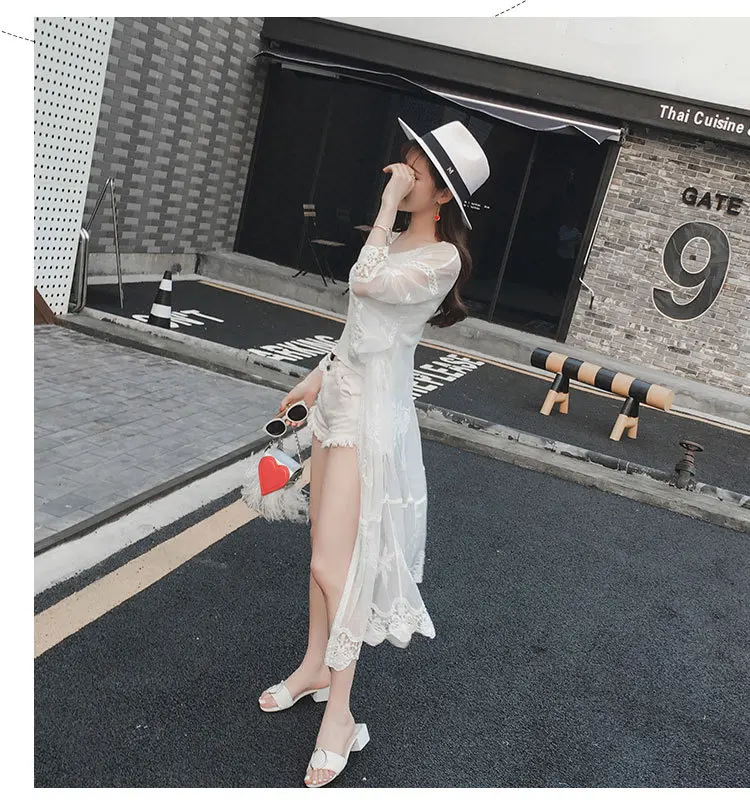 Boho Лето 2020 женское шифоновое кимоно белое длинное пляжное с принтом Mujer на