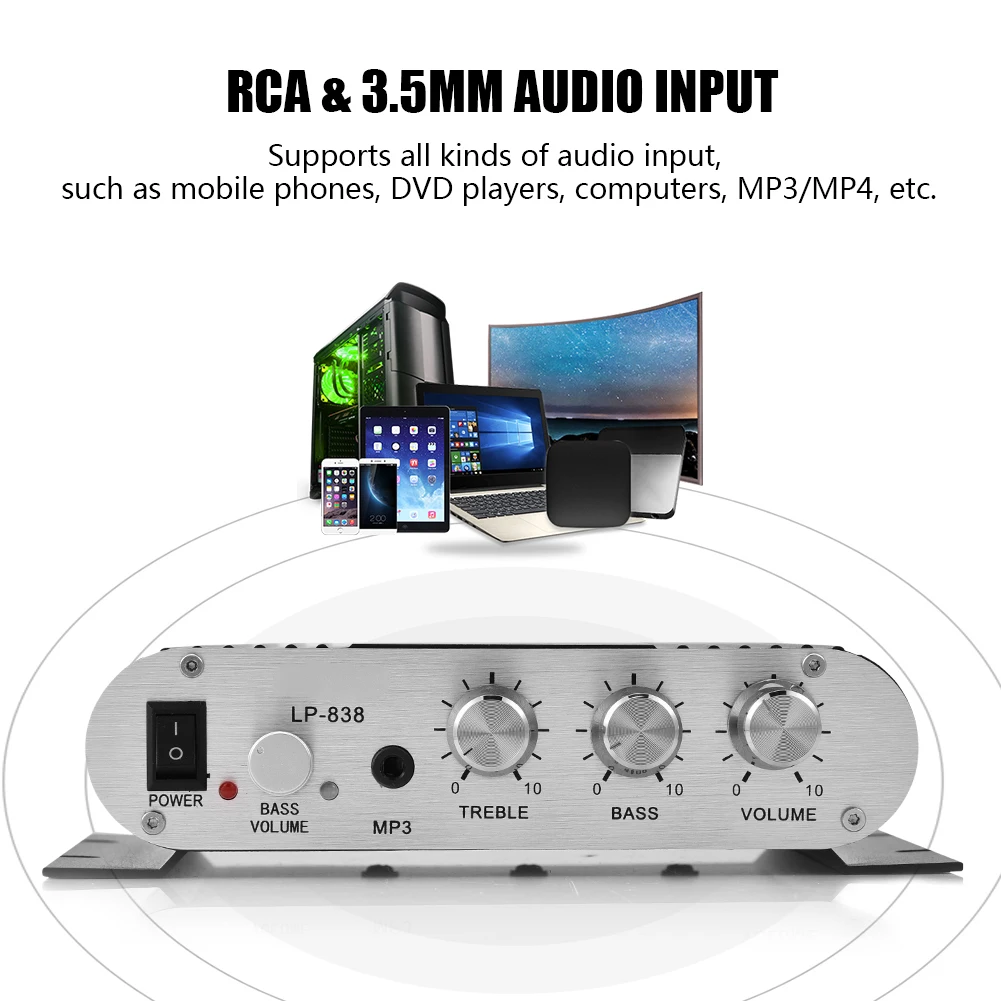 Фирменный новый мини усилитель SOONHUA HiFi 2 1 стерео Бас Автомобильная Колонка