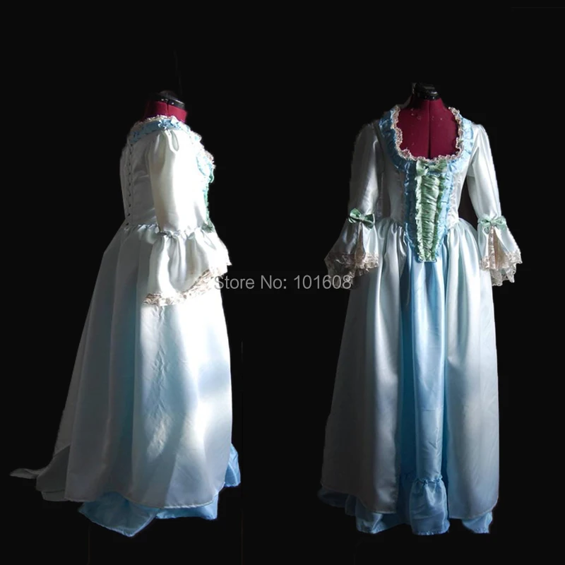 Tailored!Royal Blue Taffeta Vintage Duchess Princess Civil war 18th Court Belle Marie Antoinette DRESS Victorian dresses HL-375 |