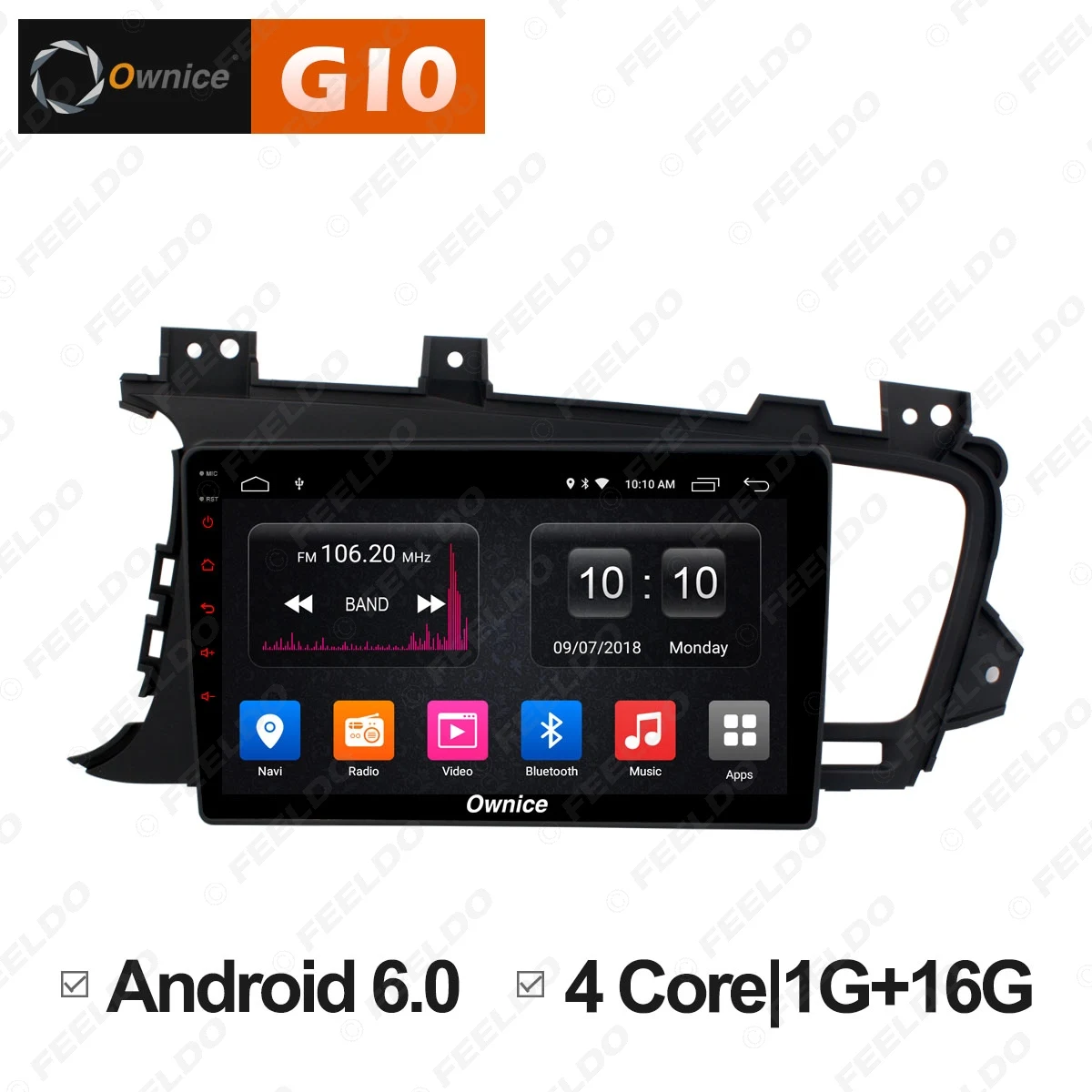 FEELDO 9 &quotAndroid 6 0 4 ядерный/DDR3 1G/16G/поддержка 4G ключ автомобильный медиаплеер с GPS/FM/AM