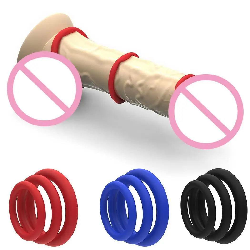 Силиконовые Временная задержка Пенис Кольцо Эрекционные кольца для взрослых
