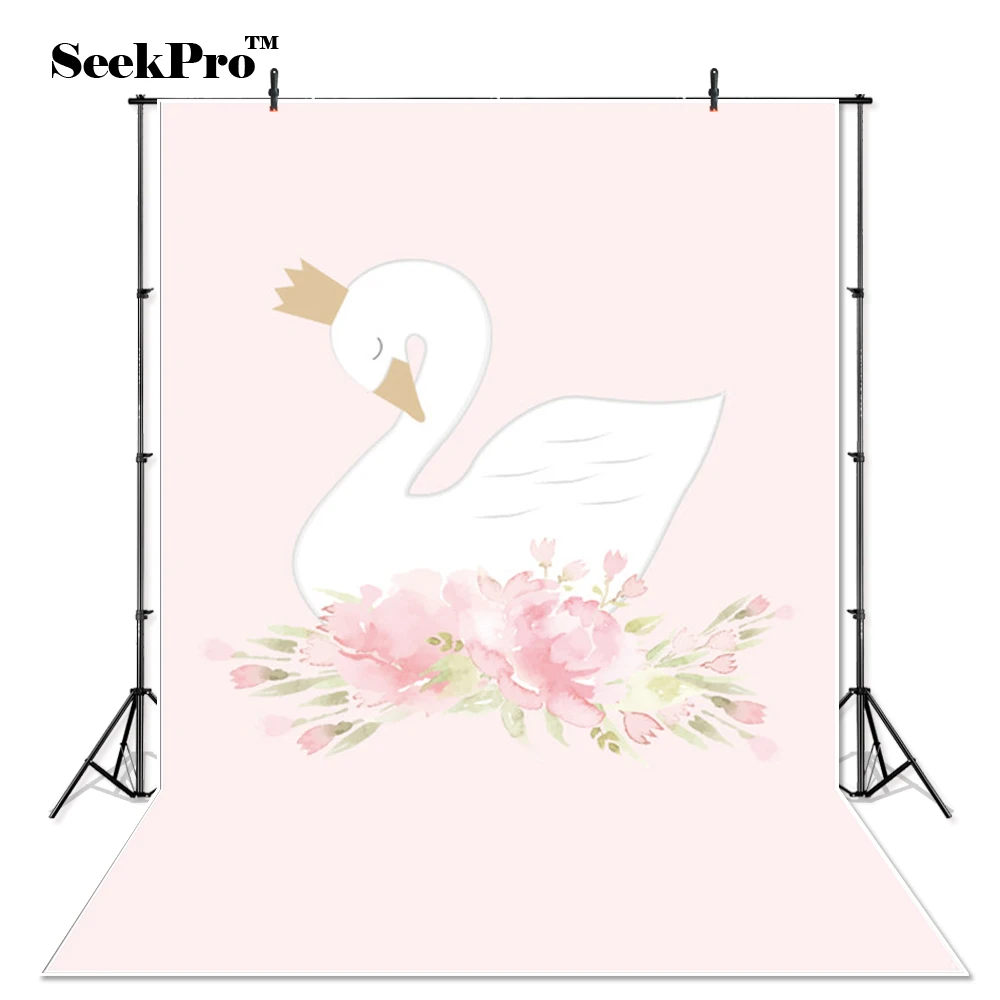 

SeekPro виниловый Белый лебедь корона цветы дети фото фон Печатный день рождения Фотостудия фоны Baby Shower