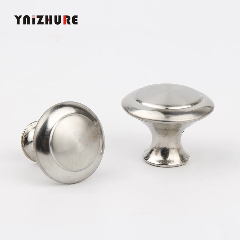 Diameter 24mm 28mm Zinc Satin Nickel Cabinet Pull Cupboard Drawer Handle Knobs Wardrobe With Screw Furniture Hardware | Обустройство