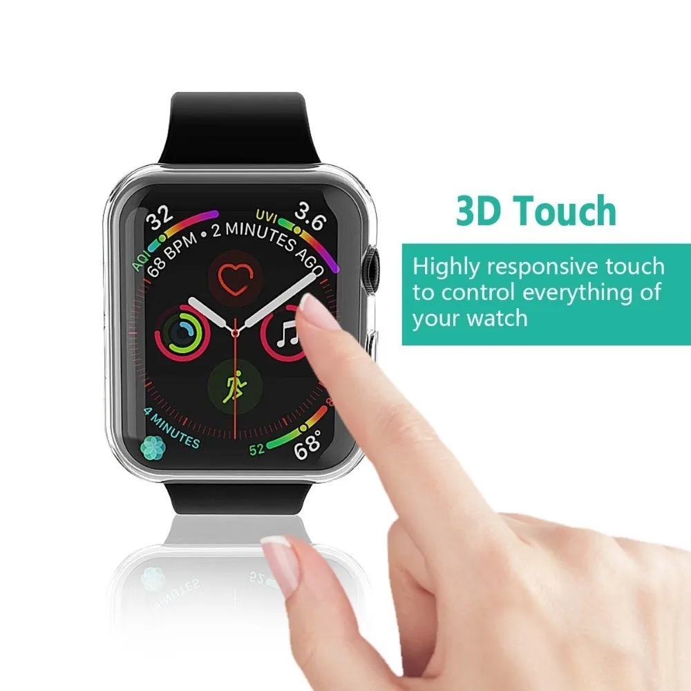Прозрачный Ультратонкий чехол Full HD для Apple Watch 6 5 4 3 2 1 40 мм 44 защитный из ТПУ Iwatch 38 42