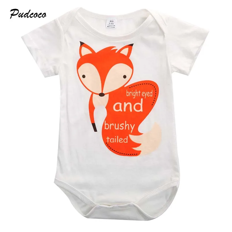 2019 брендовая одежда с принтом лисы для новорожденных мальчиков и девочек боди