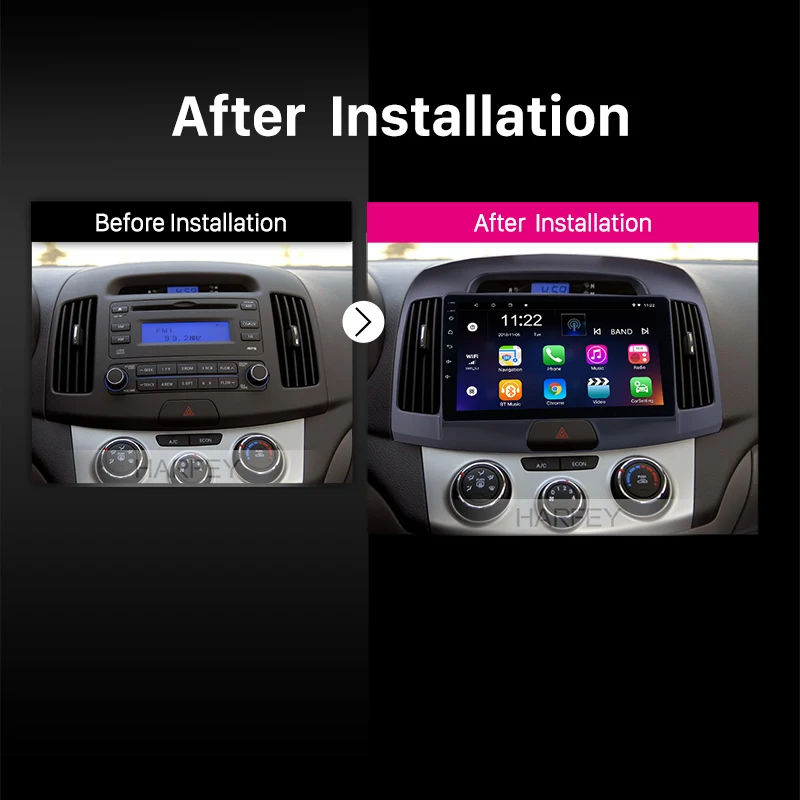 Harfey 9 &quotAndroid 6 0/8 1 2Din автомобильное радио GPS Navi для 2007 2008 2009 2010 2011 Hyundai Elantra головное