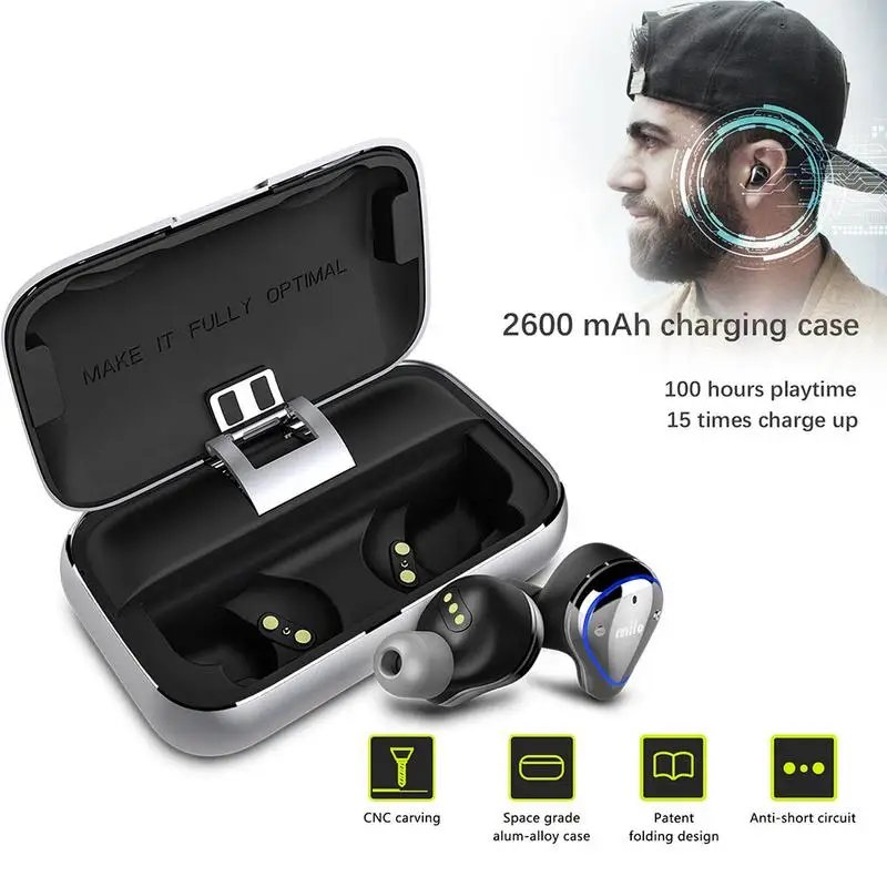 Bluetooth беспроводные HIFI наушники с микрофоном шумоподавление большой емкости