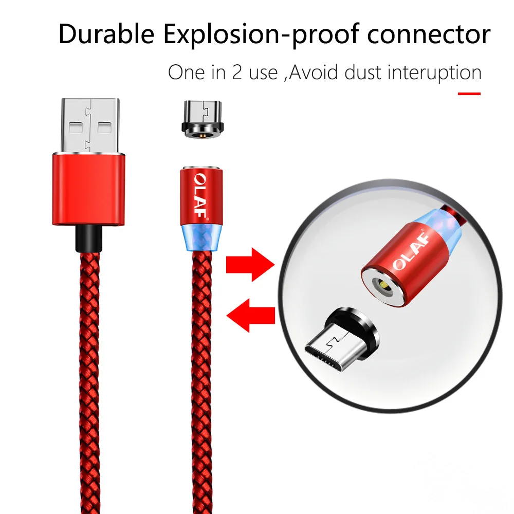 Магнитный кабель OLAF USB Type C для Samsung s8 s9 Xiaomi Huawei mate 20 Lite зарядки телефона магнитное