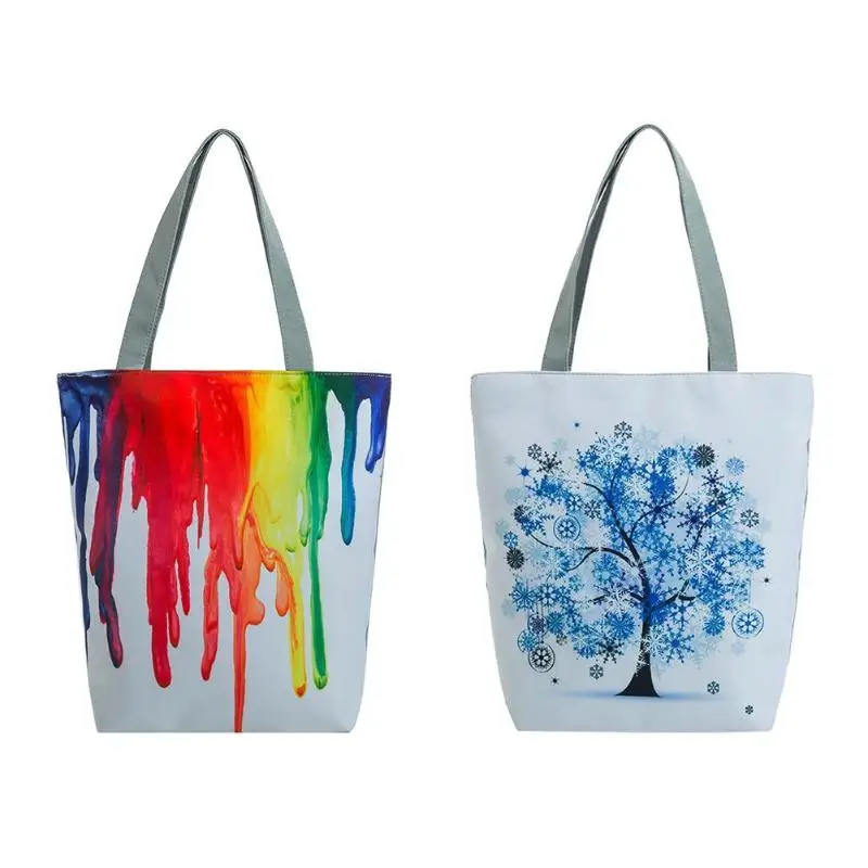 2019 New Casual Women Large Capacity Canvas Tote Bag Paint Floral Print Female Ladies Top-handle | Багаж и сумки