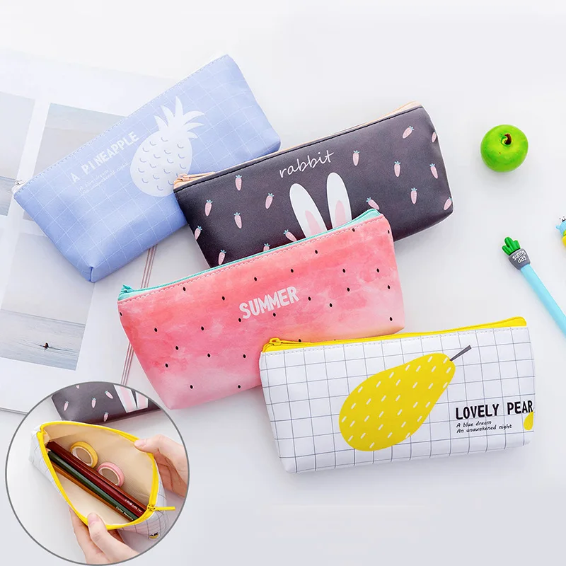 Милый кавайный пенал фруктов PU кожаное Перо сумка креативная Высокая емкость