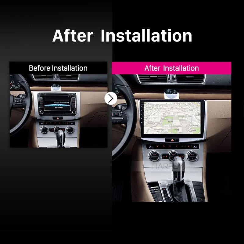 Harfey 2Din 10 1 &quotAndroid 9 0/8 автомобильное радио для 2012 2013 2014 VW Volkswagen Magotan B7 Bora Golf 6 GPS