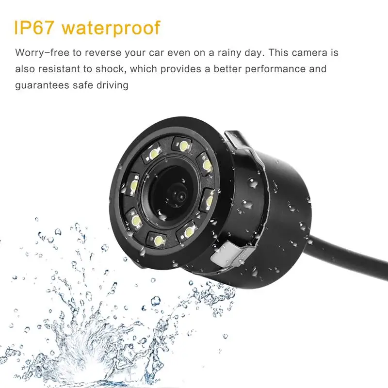 AOZBZ Waterproof Car Backup Camera Rear View 8 LED Night Vision 170 Degree Parking System For 12V Cars | Автомобили и мотоциклы